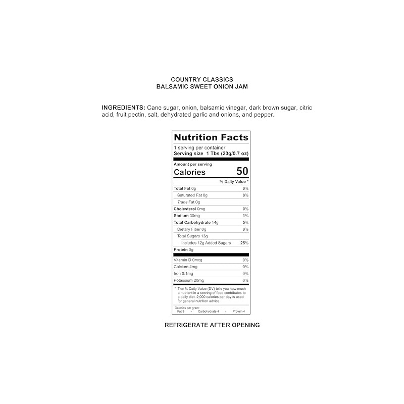 Braswell's Country Classic Balsamic Sweet Onion Jam 11 oz.