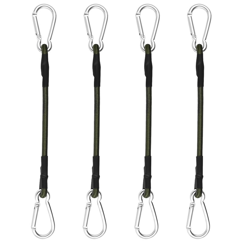 BESPORTBLE Tensioning Rubber 4 Pieces Outdoor Bungee Cords Carabiner Hooks