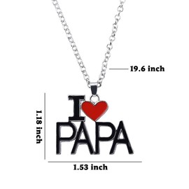 Papa Birthday Gifts from Grandson Granddaughter Daughter I Love My Papa Necklace for Dad Grandpa Papa Fathers Day Bday Gifts for Men Granddad Grandfather Retirement Gift for Papa Charm Necklace