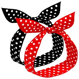 2 Pieces Rockabilly Accessories for Women - Polka Dots Headband, Hair Accessories & Earring Set - Retro Vintage Women's Accessories - Rockabilly Hair Accessories for Parties, Parties & Everyday Use