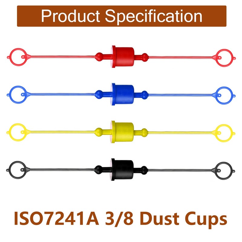 Ojeemii 8 Pcs Hydraulic Quick Coupler Dust Caps & Plugs