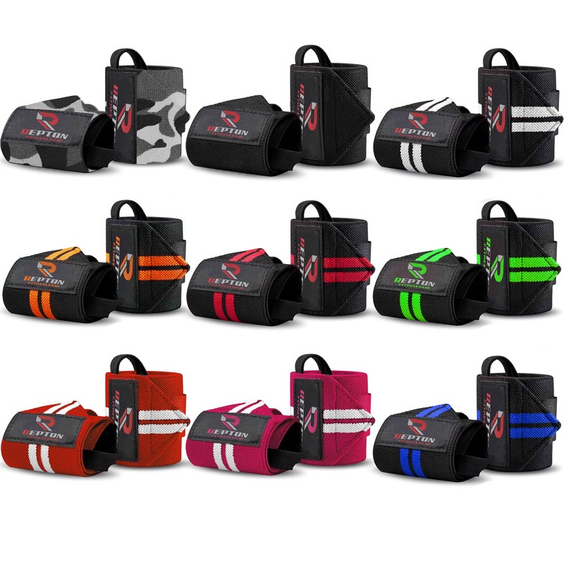 Weightlifting Wrist Wraps - Professional Grade with Thumb Loops -