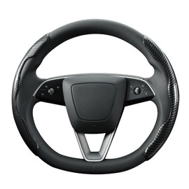 Mewant 2 fundas para volante segmentado de fibra de carbono para hombre y mujer, antideslizante, cómodo protector universal del 99% para volante de coche, accesorios interiores del coche