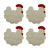 WAIT FLY Handmade Crochet Coasters Cute Chicken Drink Coaster Set
