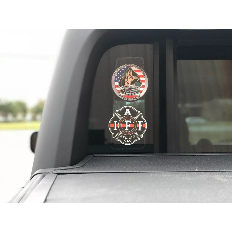 IAFF Firefighter The Thin Red Line Window Decal Stickers Fire