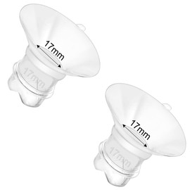 Update Flange Insert 17mm 2pcs for 24mm Flange/Shield of Most Pumps, Silicone Flanges Insert for Momcozy/Medela/Spectra/Eufy/Lansinoh/TSRETE/Elvie/NCVI/Paruu, Breastfeeding Essentials Kit