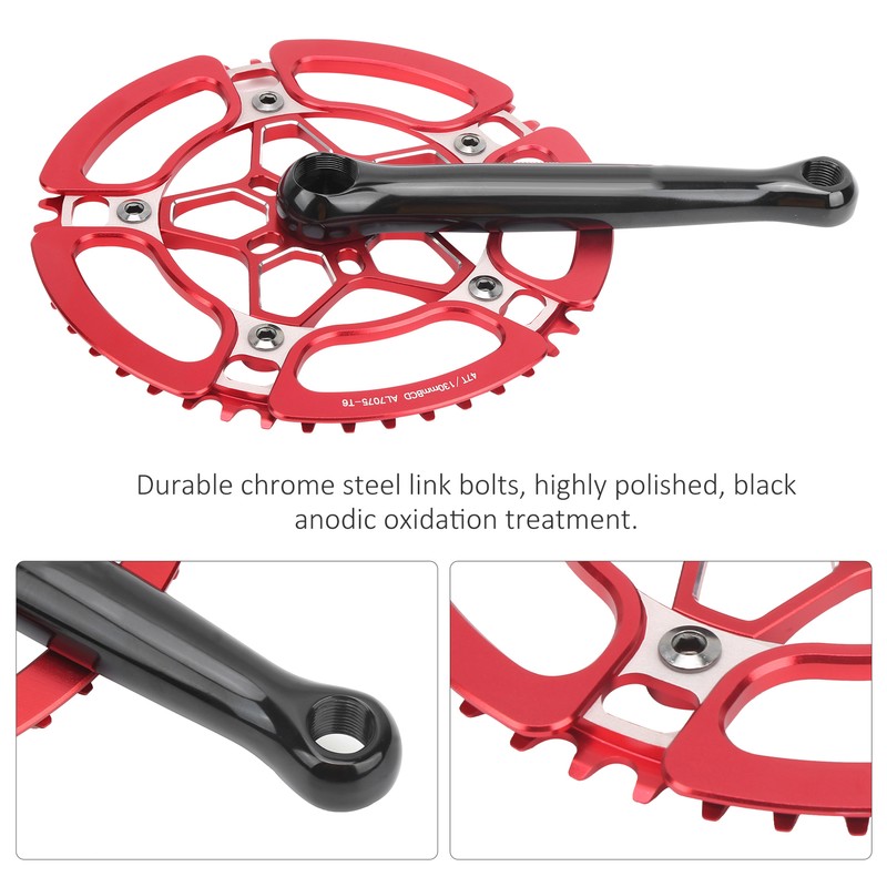 BCD130mm Bike Crankset Crank Arm Aluminium Alloy 47T Single Speed