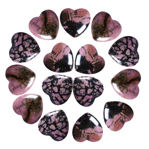 Marrywindix Marrywindix 15 Packs 0.8 Inch Healing Crystal Natural Rhodonite
