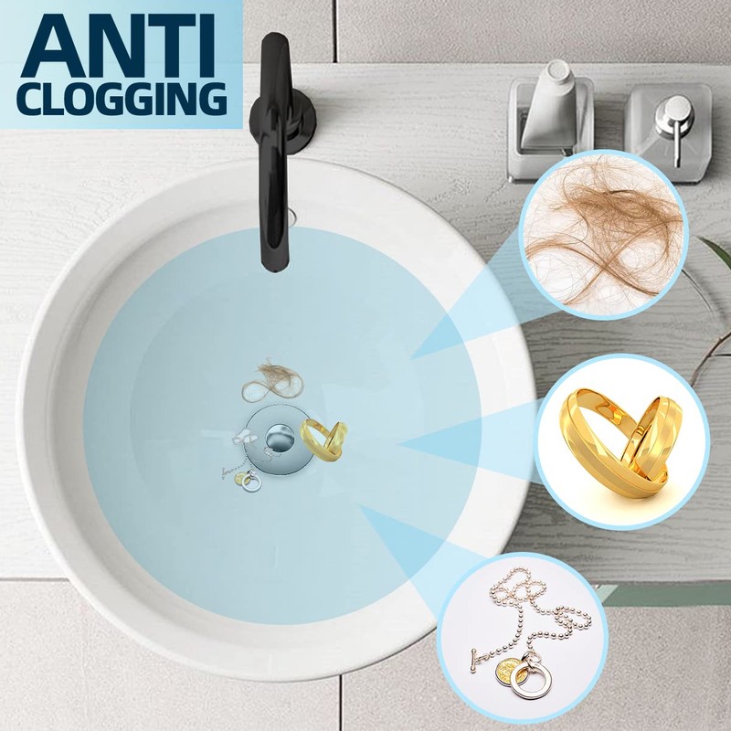 Universal 2 in 1 Bathroom Sink Stopper, Pop Up Bathroom