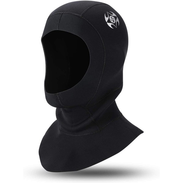 QKURT Snorkel Hat 3mm Neoprene Scuba Diving Hood, with Flow
