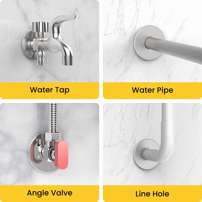 Wall Split Flange, HONSNKS 3Pcs Self Adhesive Round Escutcheon Plate