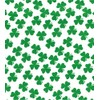 Printed Polycotton Craft Fabric Material - Green Clovers ON White,