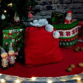 com-four® Velvet Christmas Sack - Gift Sack