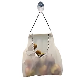 TAMALL. Durable Strong Reusable Hanging Storage Mesh Bags for Fruits, Vegetables, Garlic, Potatoes..(2 bags) (white)