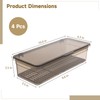 4 Pcs Flatware Trays with Lids & Drainers - Plastic