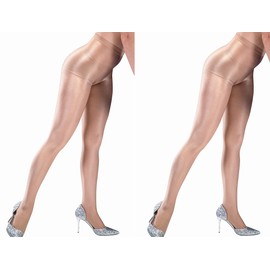 Kffyeye 70D Women's Thickness Ultra Shine Stockings Pantyhose, Ultra Shimmery PLUS Stirrup Tight (2 Stirrup Beige)