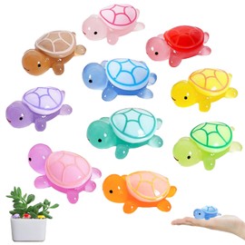Hshenjhu Pack of 10 Mini Luminous Turtles Resin, Small Turtles Mini Resin Turtles, Christmas Gifts for Garden Decoration, DIY Micro Landscape Scenes, Landscaping & Home Decoration