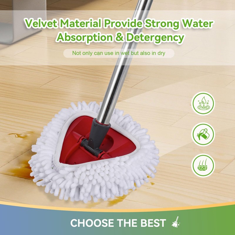 3 Pack White Reusable Microfiber Mop Pads Compatible with O-Cedar