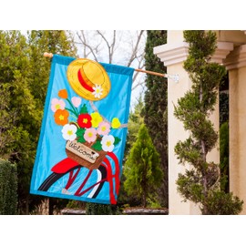 Evergreen Flag Wood House Flag Pole with Clip Ring