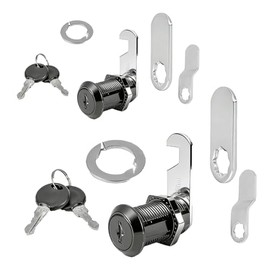 Cerraduras de leva negras de 1-1/8 pulgadas para cajones de computadora de gabinete, caja de RV, remolque, cajón de archivo completo, buzón de correo, caja de repuesto, aleación de zinc (2 piezas)