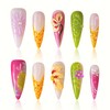 Handmade Press On Nails Long Stiletto – Tropical Colorful False