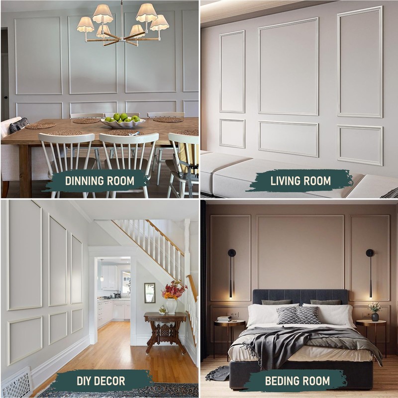 Melkus Wall Molding 3 Set Premade Wainscoting Panels for Interior