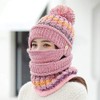 3 In 1 Women Knitted Hat Circle Scarf Mask Set