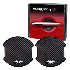 MANG JIANG 2 PCS Door Handle Protector, Union Jack Carbon Fiber Texture 3D TPU Stickers Car Door Scratches Protective Films Cover Pad for Mini Cooper R50 R52 R55 R56 R60 F54 F55 F56 F60 F65 F66 F67