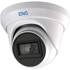 ENS Security ENS SCC48T6/28-K 8MP Turret Coaxial 2.8 Security Camera, 8MP CMOS Image Sensor, 3840x2160 Resolution, 2.8mm Fixed Focal Lens, Smart IR, Up to 60m IR Distance, 2D DNR, DWDR, IP67, White