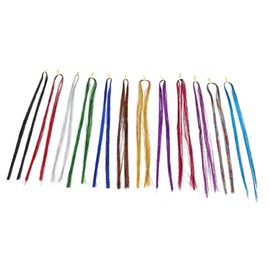 Ipetboom 120cm Party Hair Tinsel Set 2 Ponytail Holders 4 Hair Clips Pet Plastic Wood Diy Braiding Kit Sparkle Accessories