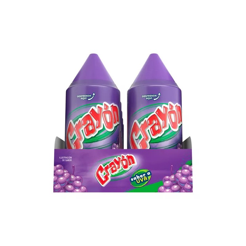Dulce Crayón Sabor Uva 10 Pzas