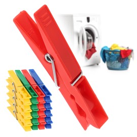 KADAX Clothes Pegs, 20 x Sturdy Plastic Clips, Colourful Sock Clips, Windproof Clips for Indoor and Outdoor Use (Green/Yellow/Red/Blue)