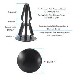 PATIKIL PCB Support Spacer, 50Pack 5mm/0.2" Supporting Height PCB Standoff Isolation Board Stand Column Round Head Plastic Support for PCB PC Board, Black