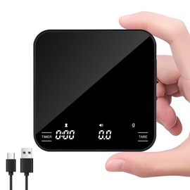 Zymblax Digital Coffee Scale with Timer/Tare, 2kg/0.1g Precision Espresso Scale, Food Scale Rechargeable, Multiple Modes: Pour-Over/Espresso/Water Flow Speed, LED Display Kitchen Scale with g/oz/ml