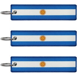 JAVD - Llavero de bandera de Argentina con llavero - Llaves, coches, motocicletas, mochilas, equipaje y regalos, EDC (paquete de 3), Argentina, medium size