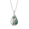 Coai 925s Moss Agate Pendant Necklace, Silver, Green
