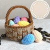 WUISOLQP Pack of 5 Wooden Basket Bases, 10 cm, Crocheted