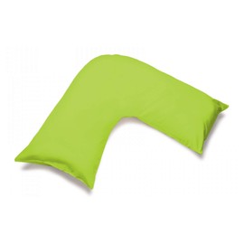 M Fabrics Poly-Cotton Plain Dyed V Pillowcase Cover - Easy Care, Machine Washable - Available in 25 Colours - V Shaped Pillow Case 81x38cm (Lime Green)
