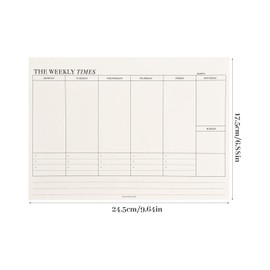 Weekly Planner Pad, Habit Tracker, 60 Sheets 24.5 x 17.5 cm, Diary with To-Do List without Date, Weekly Planner, Weekly Planner, Weekly Overview, Shopping List, Daily Planner for School, Office,