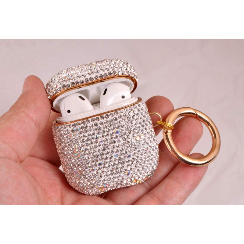 Sparkly Diamond Case for AirPods with Keychain, Shockproof Protective Premium