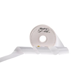 Humphrey's Craft 2 Inch White Double Faced Satin Ribbon - Continuous 50 Yards Thick Satin Ribbon for Crafts, Gifts Wrapping, Decoration Christmas Tree, Bridal Bouquet,Wedding,DIY Bows,Sewing Hat.