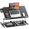 SAIJI Laptop Bed Tray Table, Adjustable PVC Leather Laptop Bed
