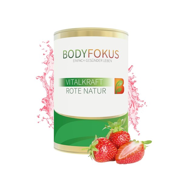 BodyFokus VitalKraft Red Nature - Red Kraft Smoothie Powder from Roots and Berries Including Cranberry, Graviola, Ginseng, Matcha, Raspberry, Moringa, Aronia, Pomegranate, Mulberry, 170 g