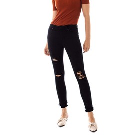 Kan Can Women's Mid Rise Ankle Skinny Jeans BK 1/24