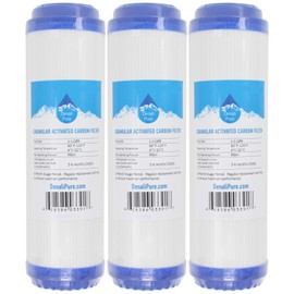 3-Pack Replacement for Compatible with MaxWater 103460 Granular Activated Carbon Filter - Universal 10-inch Cartridge Compatible with MaxWater 3 Stage Whole house water filter - Denali Pure Brand