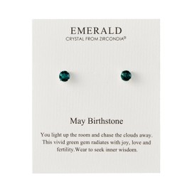 Philip Jones May (Emerald) Birthstone Earrings Created with Zircondia® Crystals