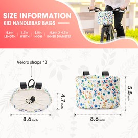 ANZOME Bike Basket for Girls, Children's Front Bike Decoration Accessory for Girls & Boys Gift Fits Most Children's Bikes Like Tricycle, Balance Bike, Scooter