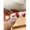 Snow Check Bear Handmade Nail Tips - Short Oval /
