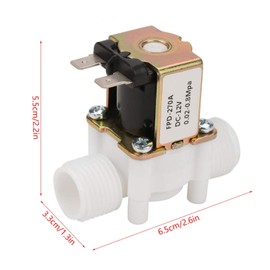 Akozon Solenoid Valve 12V G1/2" NC Plastic Electric Inlet Solenoid Valve for Water Dispenser