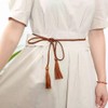 NUREINSS Women Tassel Braided Thin Waist Belt, black